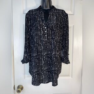 Cocomo Black and Gray Patterned Top xl